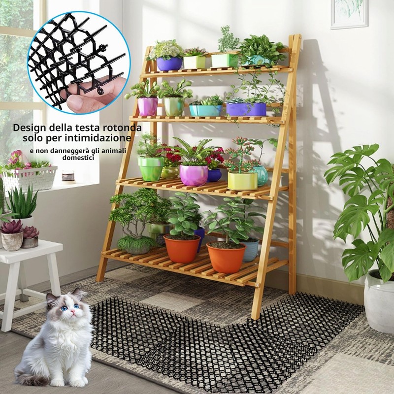 12Pz Dissuasore per Gatti Repellente in Plastica,Tappetino RepellenteGattio