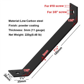 Fanmao 4 Pcs 7-1/8" x 1-1/2" Heavy Duty Inside Mount 45-Degree Angle Bracket Strap Brace, 11 Gauge