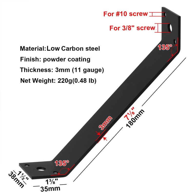 Fanmao 4 Pcs 7-1/8" x 1-1/2" Heavy Duty Inside Mount