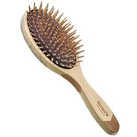 Giorgio Cepillo de pelo de cerdas de madera respetuoso con el medio ambiente, cepillo para desenredar grande y cepillo de crecimiento del cabello para
