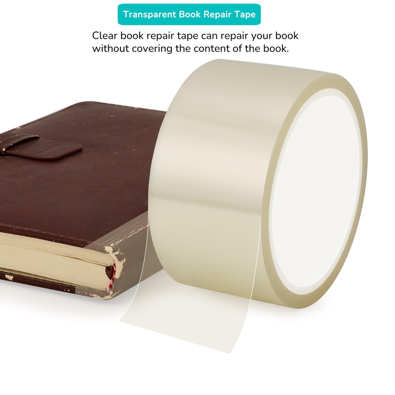 Clear Book Repair Tape for Torn Pages 1 Inch x