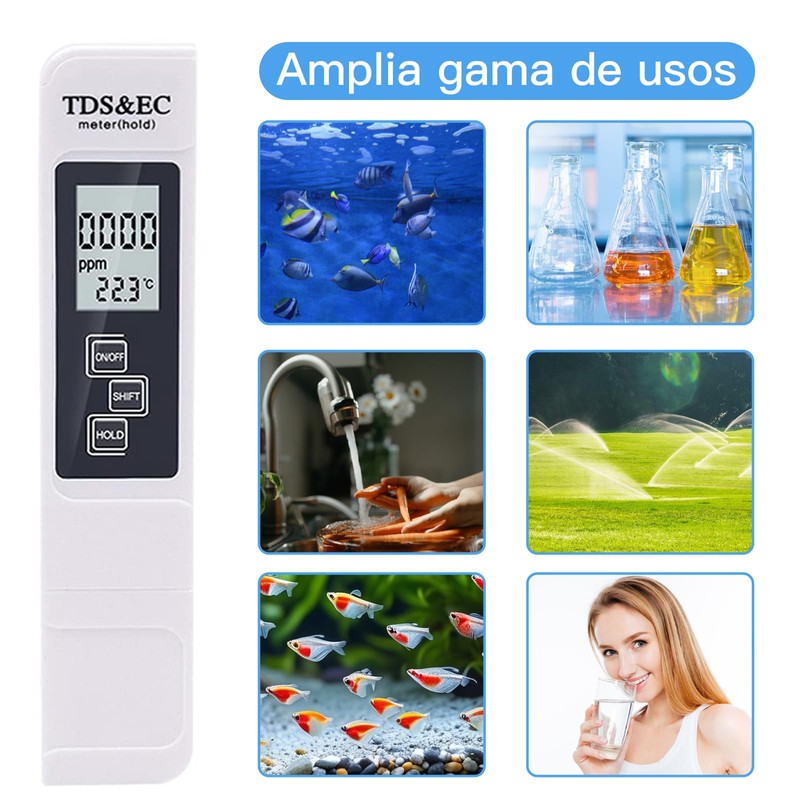 Cisixin TDS Meter, 3 in 1 TDS EC Temperature Tester,