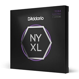 D'Addario | NYXL | Cuerdas para Guitarra Eléctrica de 7 Cuerdas | Calibre Medio, 11-64 | Níquel-acero | NYXL1164