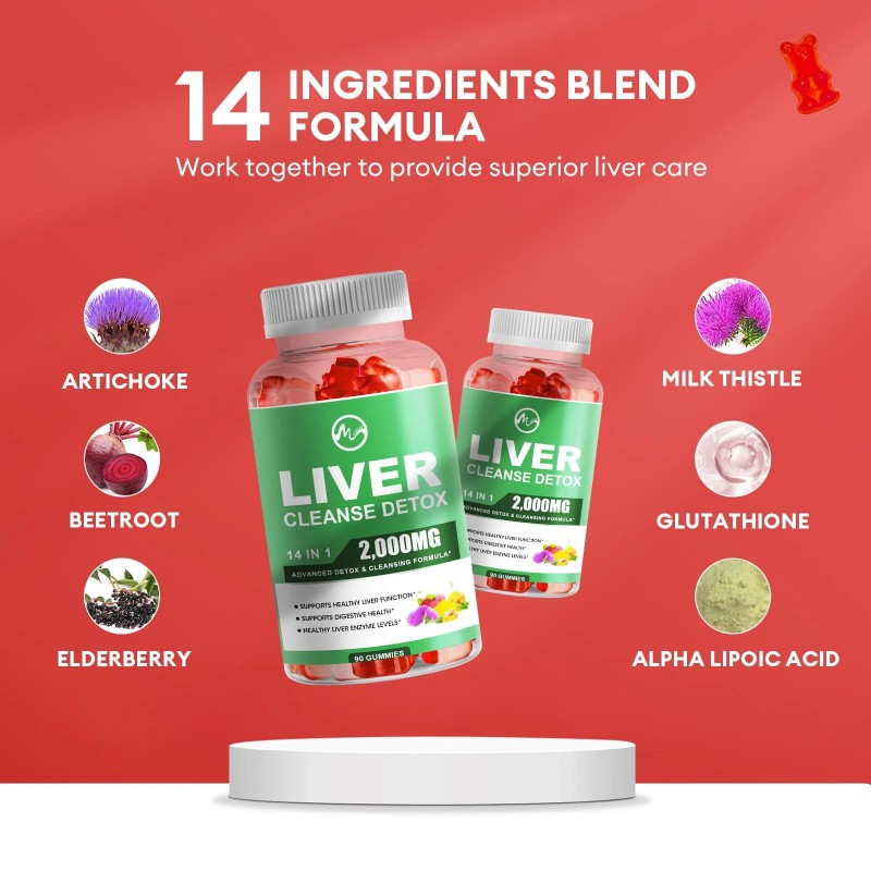2Packs Liver Cleanse Detox & Repair Gummies, Sugar Free Liver