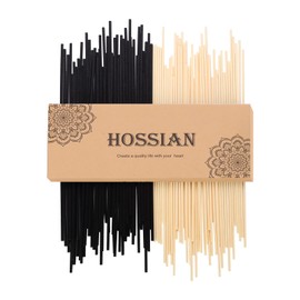 HOSSIAN Reed Diffuser Sticks - Reed diffusers-Reed Sticks -Diffuser Glass Bottles-Diffuser Refills- Natural Rattan Wood Replacement for Aroma Fragrance (7.87" *3.5mm Black and Beige)