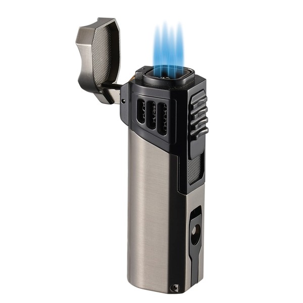 Visol Capitan Butane Torch Lighter Quad Flame Refillable Gas Lighter,
