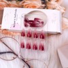 24Pcs Wine Red Gradient Press on Nails Almond Medium Fake
