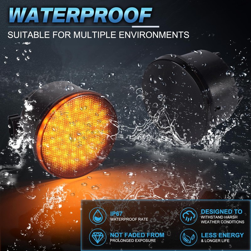 POPMOTORZ LED Front Side Indicator Indicator for J-eep Wrangler JK