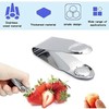 2Pcs Silver Stainless Steel Strawberry Huller Fruit Stem Remover Home