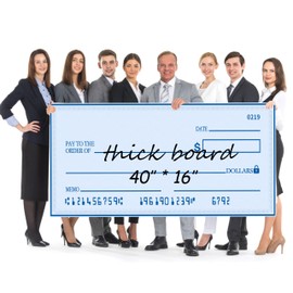 New Folded Giant Big Blank Check 40" x 16" - Reusable Dry Erase Oversized Large Fake Check for Presentations, Awards, Raffles & Events | Perfect for Endowments, Rewards, Winners & Celebrations