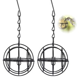 2 Pcs Fat Ball Feeders Hanging - Metal Bird Feeder with S-shaped Hooks, Weatherproof & Durable, Squirrel-Proof Design for Outdoor Garden Birds, Finches, Sparrows, Robins