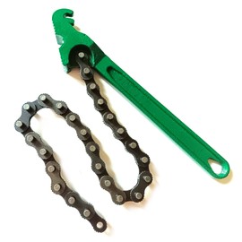 GZDIELINGE 12 Inches Automotive Oil Fuel Filter Chain Wrench fits 1.5" to 6" Diameter Pliers ，Heavy Duty Ratcheting Chain Wrench M12
