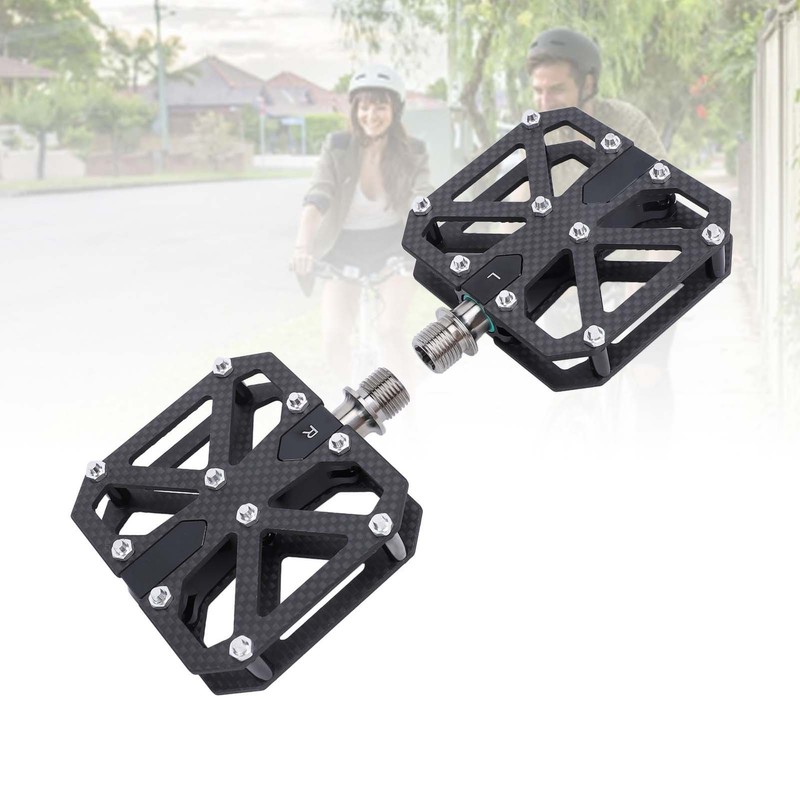 Mountain Cycling Pedals Carbon Fiber 3 Bearing Anti Slip Hollow