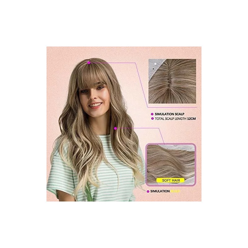 Esmee Peluca Rubio Ondulado 58 Cm Con Fleco Esmee