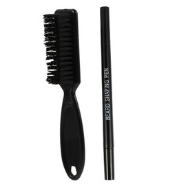 WOONEKY 2pcs Beard Pen Set Filler Brush for Men Mustache Repair Styling Travel Home Use