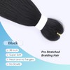 TESS 50 cm Pre Stretched Braiding Hair Black, Jumbo Braid