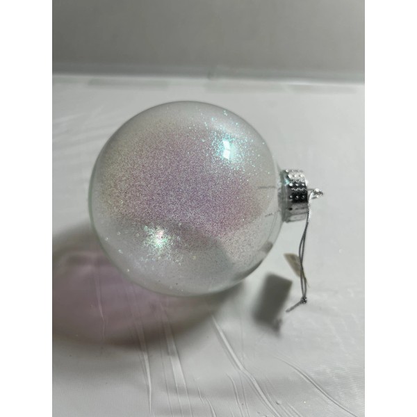 Unbranded VTG Christmas Ornament - clear Ball With blue purple