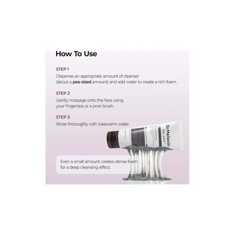 Dr.melaxin Peel Shot Black Rice Mochi Whip Cleanser