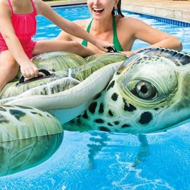 Unbranded Realistic Sea Turtle Inflatable Pool Float: Animal Pool Toy for Kids –Heavy-Duty