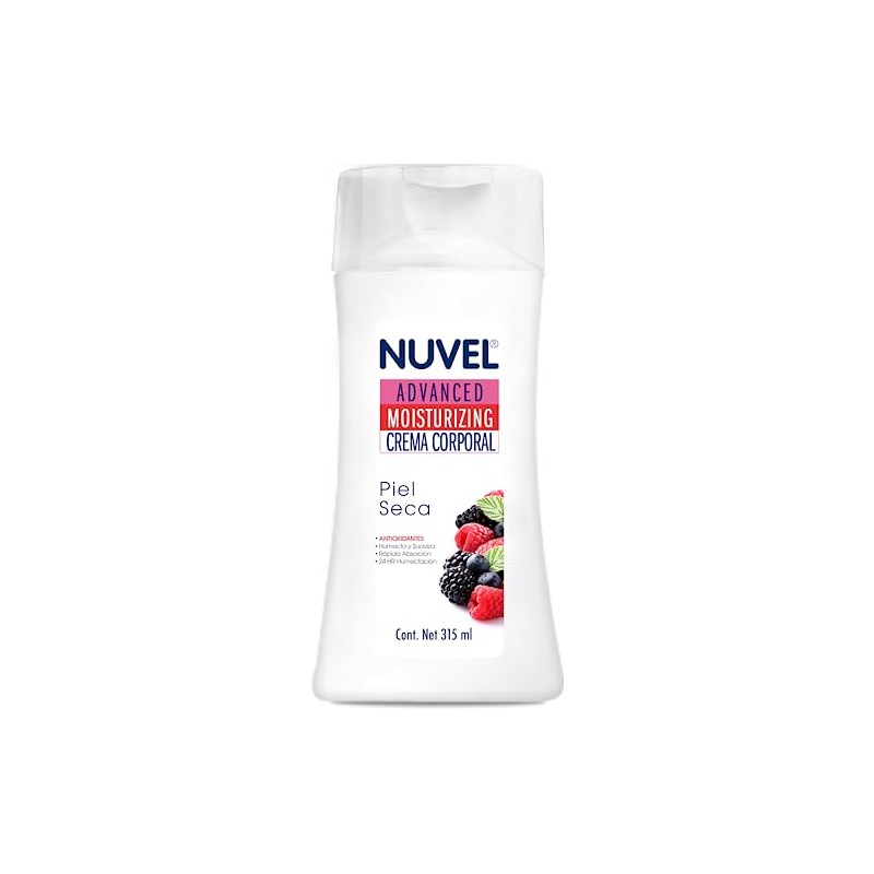 Nuvel Crema Corporal Antioxidantes (315 ml), Ideal para Piel Seca,