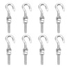 Rrina 8Pcs M8 Hook Bolt 304 Stainless Steel Eye Ring
