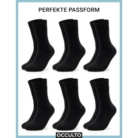 Occulto Women's Warm Thermal Socks Pack of 6 (Model: Smilla), black