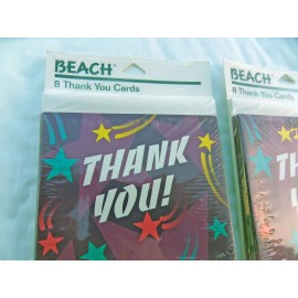 BEACH 16 (2x8 packs) New " Thank You " Cards with Envelopes 4" x 5" Free US Shipping