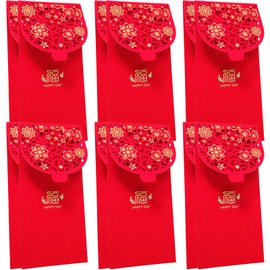 10 Pcs Chinese New Year Red Envelopes Chinese Red Pockets Money Envelopes Hong Bao Lucky Money Gift Envelopes Red Pocket for Spring Festival, Birthday, Wedding