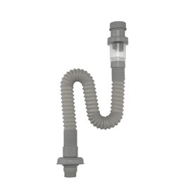 Leirsdam 1-1/4" Expandable Flexible Universal Drain, Odor Resistant Universal Washbasin S Tube Sink Drain Tube P Trap Tube (Plastic/Grey)