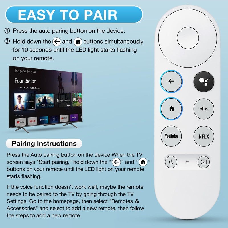 Fernbedienung-für-Google-Chromecast, Fernbedienung für Chromecast-4k-mit-Google-TV (HD/4K)