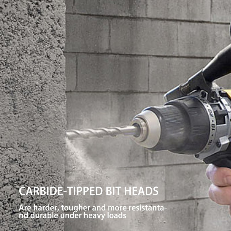 2Pcs 12mm Masonry Drill Bit, 150mm Length, Metric 1/2 Inch