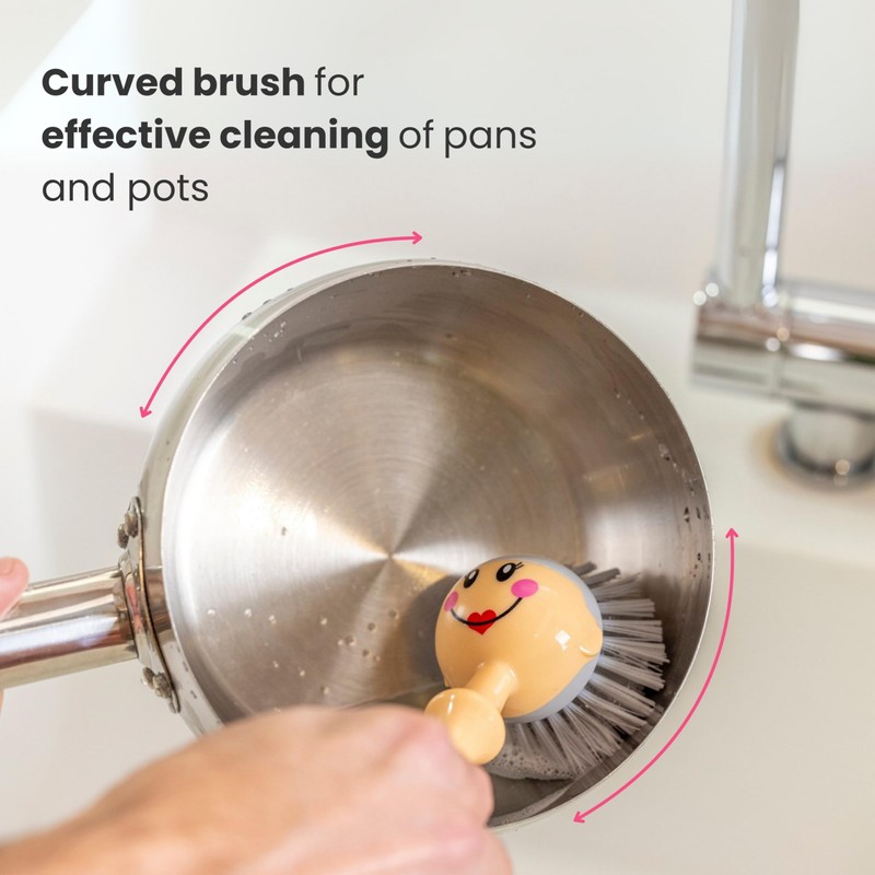 Vigar Dolls Dish Brush with Ergonomic Handle and Dress-Shaped Brush