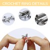 9 PCS Knitting Crochet Loop Ring for Fingers Metal Open
