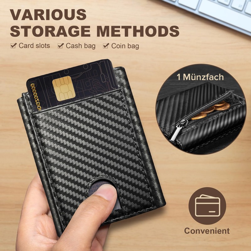 DOMIPHIE Men's Wallet, Trifold Black, Modern