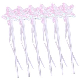 KOMBIUDA Sequin Star Fairy Wand Set 6 Pieces Boys and Girls Party -up Toys for Girls Stage Performance Props