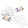 20 PCS White Plastic Paint Tray Palettes 6 Well Rectangular