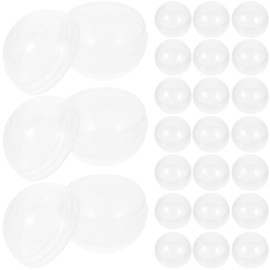 Veemoon Balls for filling, pack of 100, translucent round capsules, transparent plastic capsules for vending machines, as a surprise price for parties, small round capsules