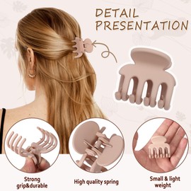 6 PCS Small Claw Clips for Women, Matte Medium Hair Claw Clips for Thin Fine Hair, Strong Hold Hair Clip, Durable Non-slip Short Hair Accessories