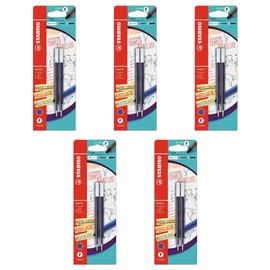 Retractable Gel Pen - STABILO PALETTE Refill - Pack of 2 x 5 - Blue