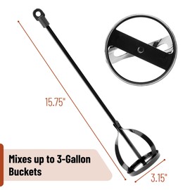 Bates- Paint Mixer, 1 to 3 Gallon Buckets, Black Mud Mixer, Paint Stirrer for Drill, Paint Mixer for Drill, Drill Mixer Attachment, Paint Mixer Drill Attachment, Drill Paint Mixer, Paint Stirrers