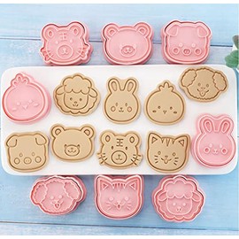 MayeBridge Juego de 8 Moldes de Galletas de Animales Lindos - Plástico, Conejos, para Hornear (Animales A), MBK1227