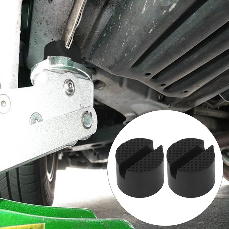 2Pcs Rubber Jack Pad Slotted Adapter Trolley Vehicle Lift Axle