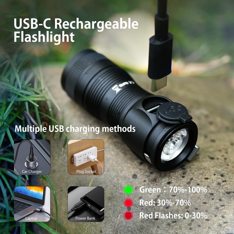 sofirn SC13A Rechargeable Mini Flashlight, Bright Flashlight 1300 Lumens, Andruril