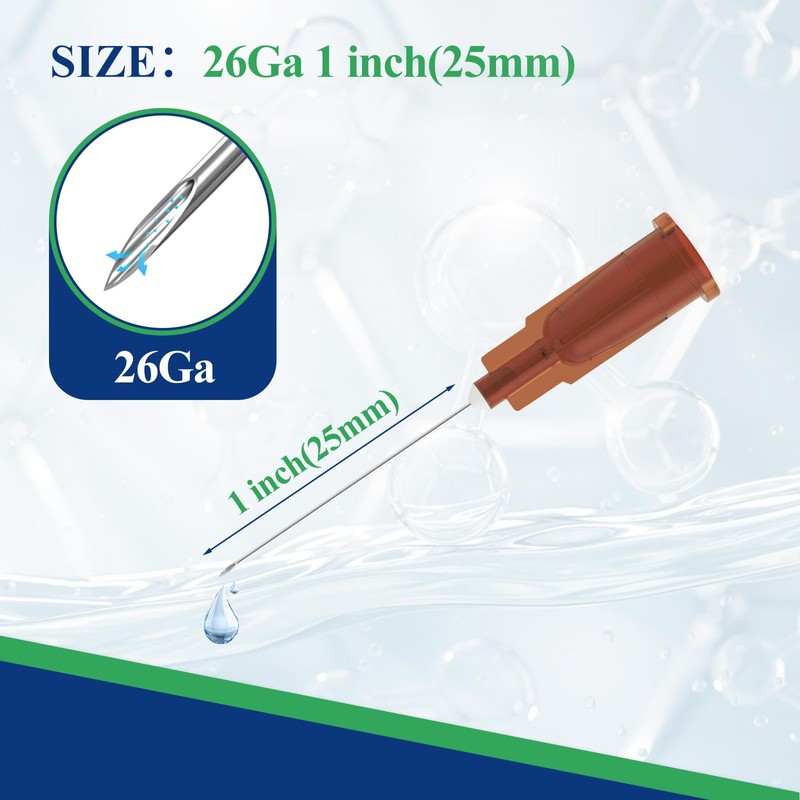 26 Guage 1 Inch Luer Lock Needle for Lab Measuring,