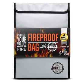 Fireproof Document Bag Legal Size: 15" x 11" [2000°F UL Certified] Protect Birth Certificates, Contracts, Legal Papers, Cash, and Other Valuables - Water and Fire Resistant File Bags