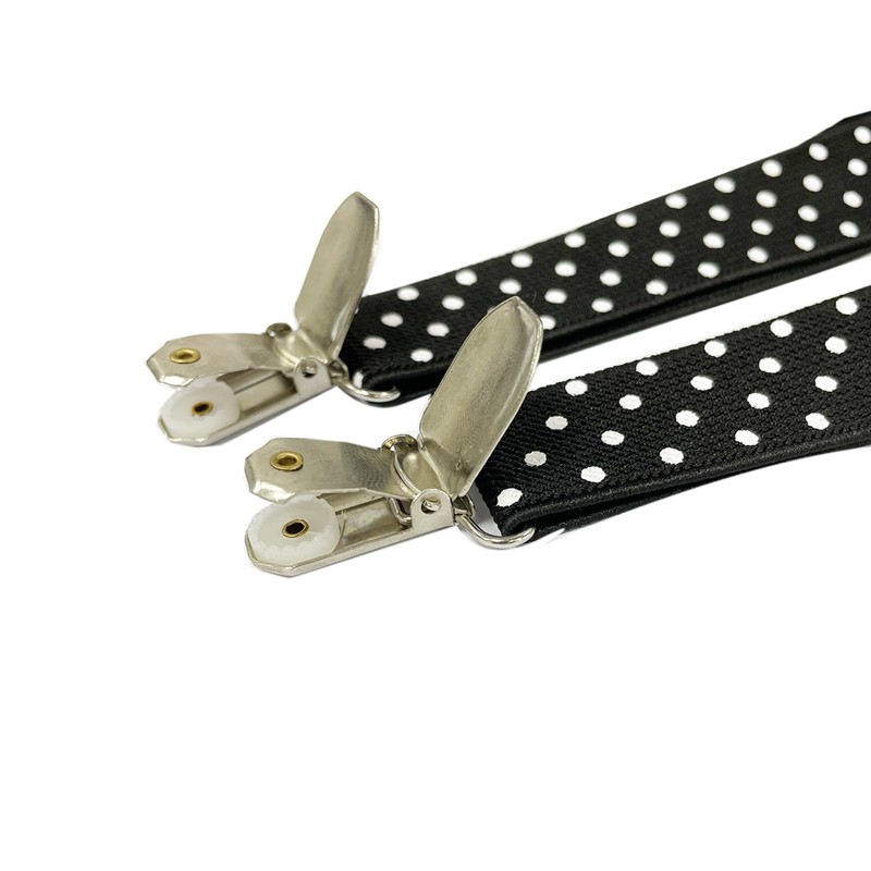 SUNTRADE Men's Braces and Bow Tie Set, 4 Clips Elastic