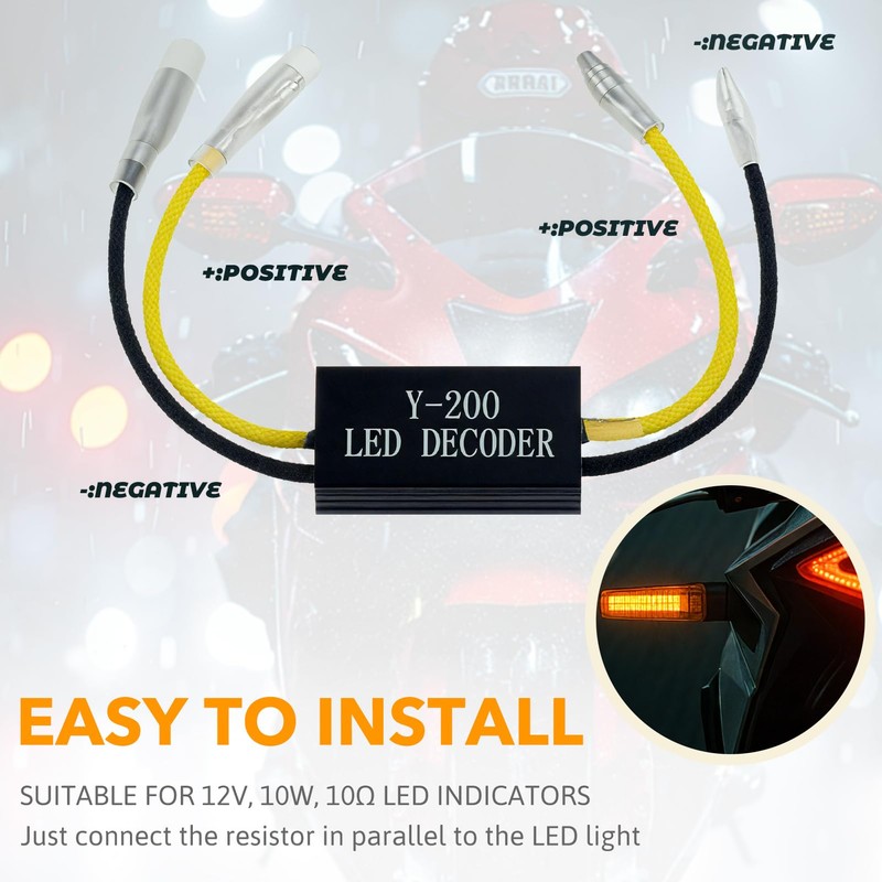 4 Stück 12V Motorrad LED Blinker Decoder, Motorrad Lastwiderstand Taschenlampe