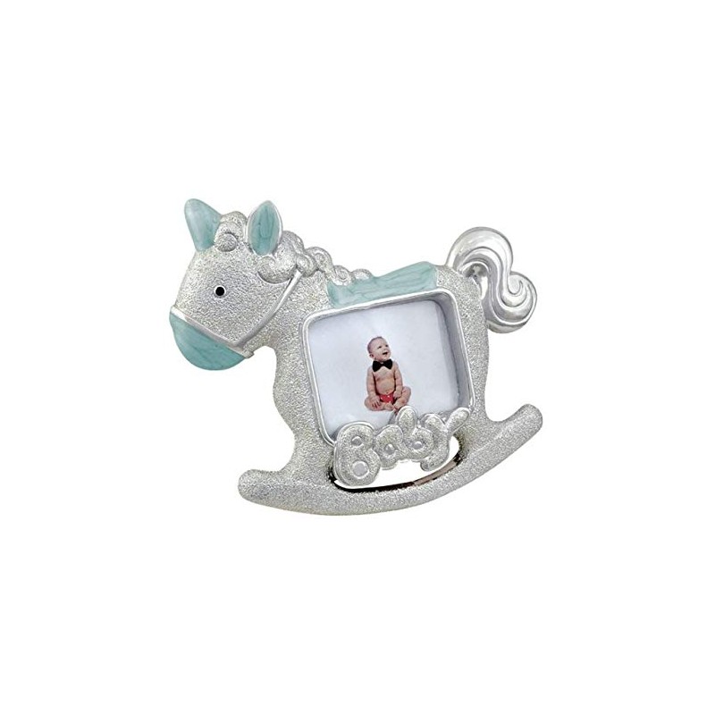 Photo frame rocking horse light blue MM35X4 cod.EL32156 cm 11.5