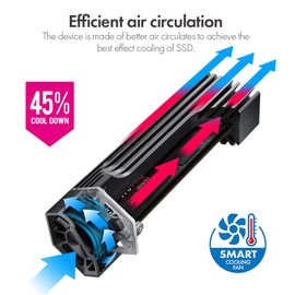 ineo M.2 NVMe (PCIe) Carcasa SSD Ventilador de refrigeración Integrado e Interruptor de protección de Escritura [C2605-NVMe]