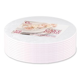 Cakebon Cakebon Cake Boards - Sturdy 1/8 Thick Drums - 8 Inch Professional Fully Wrapped Edges 12-Pack